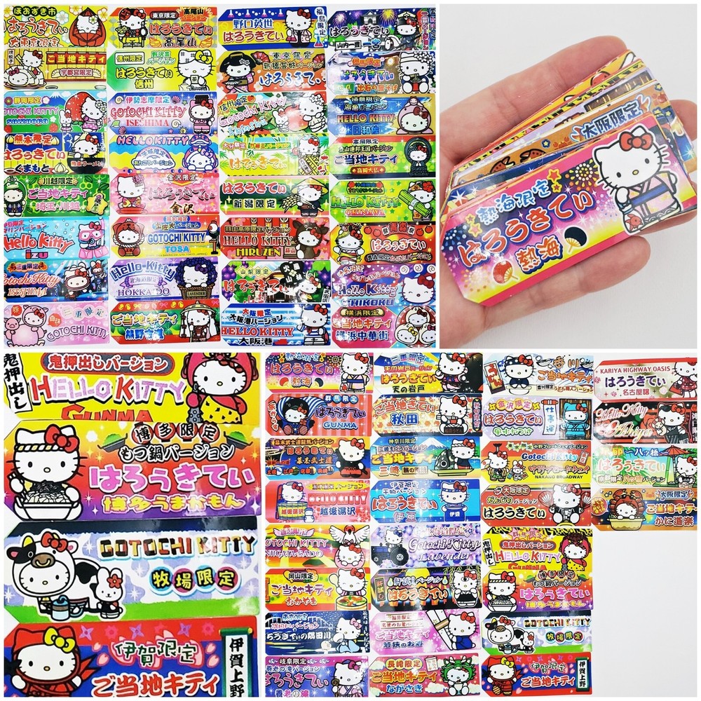 50 pcs random design Japanese vintage style Hello kitty tag shape sticker lot