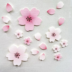 Suatelier Cherry Blossom Stickers 4 Sheets Collage Junk Journal Scrapbooking