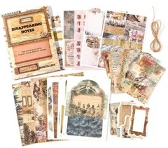 30/pk NOTES Vintage Scrapbook Kit Papers Stickers Ephemera Cutouts Junk Journal