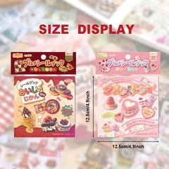 Japanese Sticker Book – Kawaii Food Stickers 60 Sheets: Cute Sushi, Donuts, F…