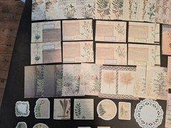 Retro Material Pack 100 Pc Scrapbooking JJ Craft Kit Supplies Plant Handwriting