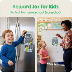 Large Magnetic Reward Jar for Kids – Perfect Reward System for Home Fridge & Cla