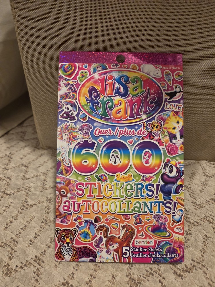 Lisa Frank Sticker Book 5 Sticker Sheets 600 Stickers Bendon New Booklet