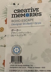 Creative Memories BOHO ESCAPE Sticker Pack (3) Fun Collection From 2021 NLA