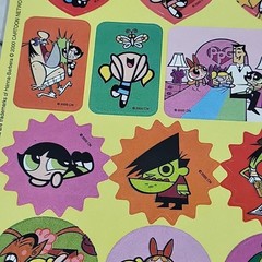 Vintage Y2K Power Puff Girls Cartoon Stickers Lot 2 Sheets 2000