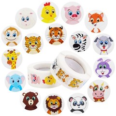 1000 Cute Animal Stickers for Kids, Teachers, Classroom Party – 1″ Diameter, 16