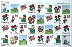 Lot of 7 Vintage Highlights Holiday Sticker Sheets Memorial Labor Arbor Day NOS