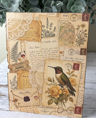 Vintage Junk Journal Art Card, Tag and Label Scrapbook Card Toppers