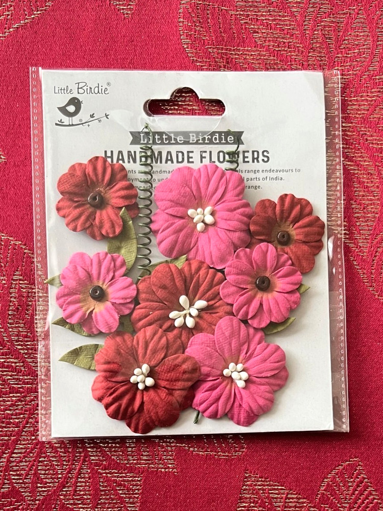 LAST 1 – BEAUTIFUL PINK & RED FLOWER EMBELLISHMENTS