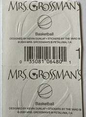 BASKETBALL Glossy Stickers (2pc)Mrs.Grossman’s•Game •Sport•Players•Card Making•