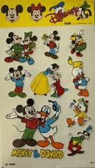 MICKEY & DONALD Rub-On Transfers(10pc)Disney•Cartoon •Snow White•Card Making•