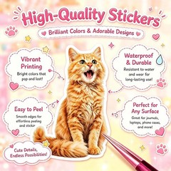Cat Sticker Book, 30 Pages Over 800 + 10pcs Creative Kawaii Style 1