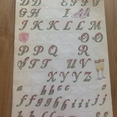 Vtg Sandylion Stickers Wedding Alphabet Sheet Pink Green Flowers Romantic Rose