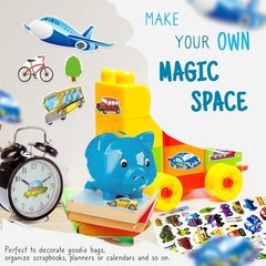 Safe and Colorful 280 PCS Transportation Stickers – Perfect for Classroom & Fun!