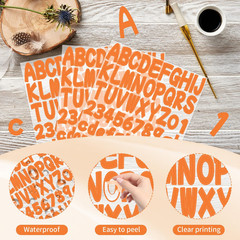 Letter Sticker 1.5 Inch,16 Sheets Vinyl Self Adhesive Waterproof Scrapbook Lette