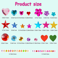 2300Pcs Gem Stickers Jewels for Crafts, Self Adhesive Rhinestone Jewel Stickers,