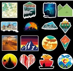 100pcs National Park Stickers, Outdoor Camping Traveling,051 EFG