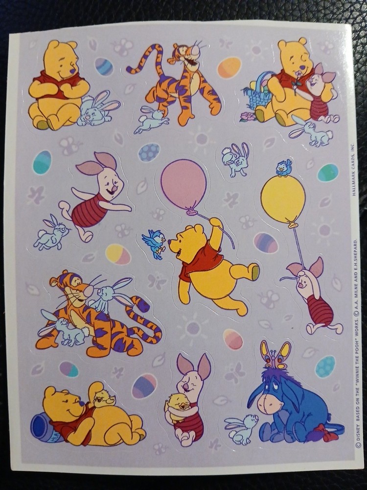 New Vintage Hallmark Disney Winnie the Pooh, Tigger And Friends Sticker Sheet