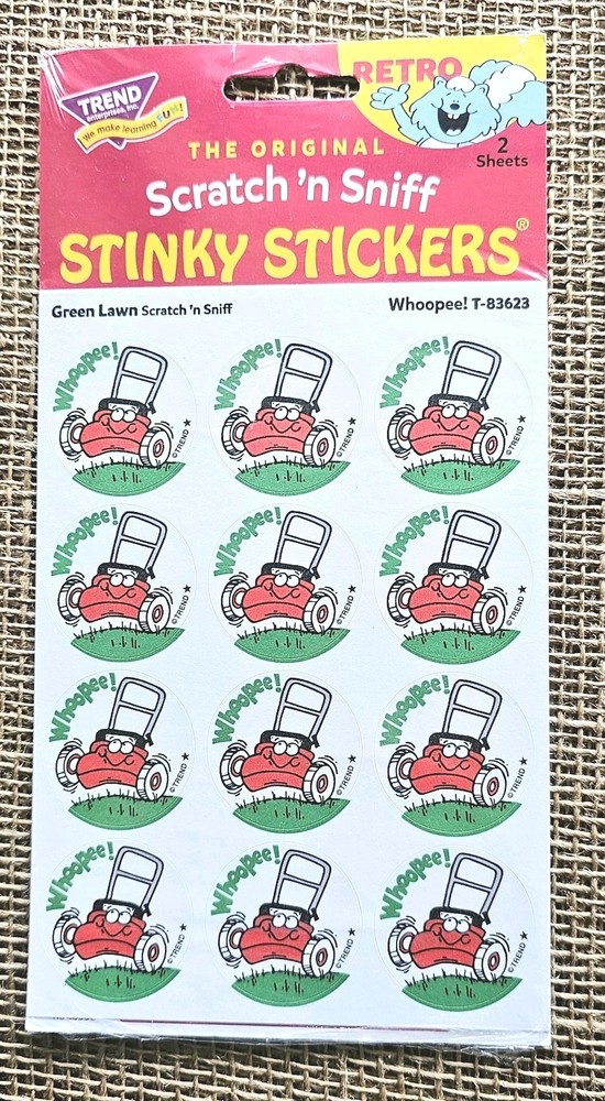 Trend Enterprises Scratch N Sniff Stinky Stickers Lawn Mower Grass 2 Sheets