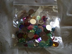12mm RHINESTONE ACRYLIC FACETTED FLATBACK ROUND 95 pcs