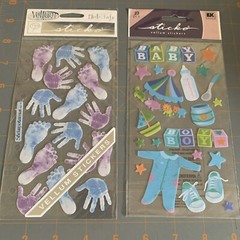 Sticko- Vellum Stickers Baby Boy Prints – Handprints Footprints Baby Shower