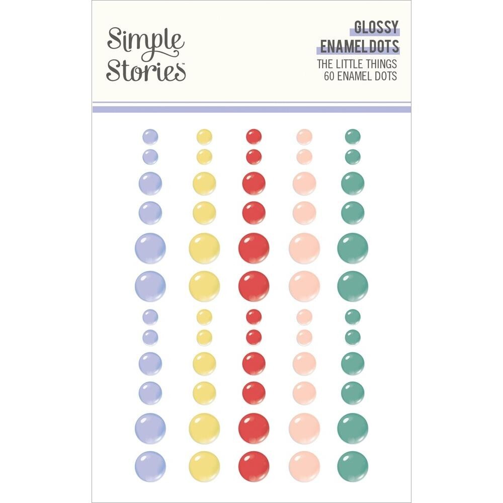 Crafts Enamel Dots SS Sticky Back The Little Things Pink Purple Red