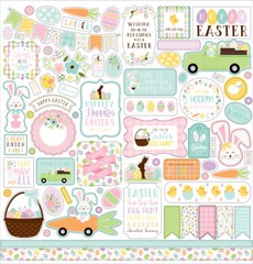 (1) 12×12 Sheet of Echo Park Paper WELCOME EASTER Scrapbook Element Stickers