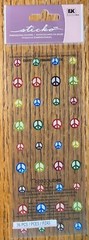 Lot Of 2 Sticko Candy Stripe Mini Hearts Miniature Peace Signs ScrapbooK Sticker