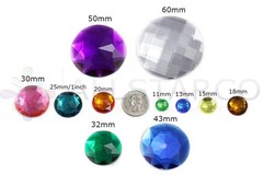 Allstarco 50Mm Extra Large Flat Back Round Acrylic Rhinestones Plastic Circle