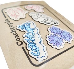 Coachtopia Sticker Set in Leather 5 Piece Cloud Multi Adhesive New in Package