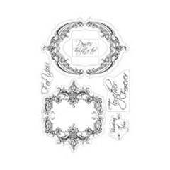 Couture Creations Acrylic Clear Stamp HEARTS EASE TOGETHER FOREVER FRAMES