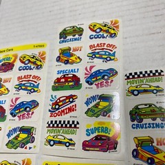 Vintage Trend Race Car Stickers T-47023 5 Sheets 1990s NOS Classroom Reward
