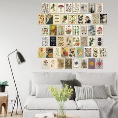 SAISHUO Wall Collage Kit,50 Pcs DIY Wall Decor Postard Paper with Traceless A…