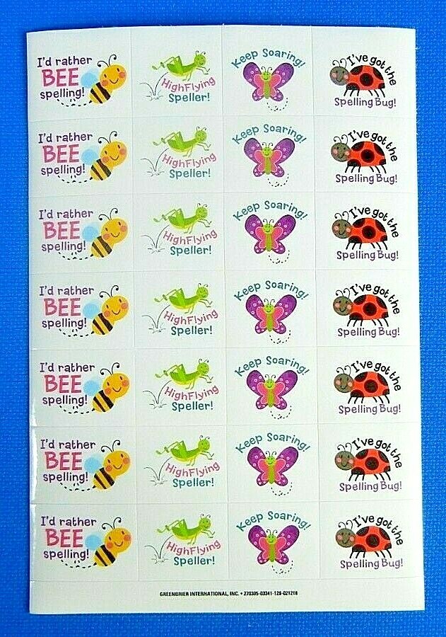 Insect Encouragement Squares Sticker Sheet