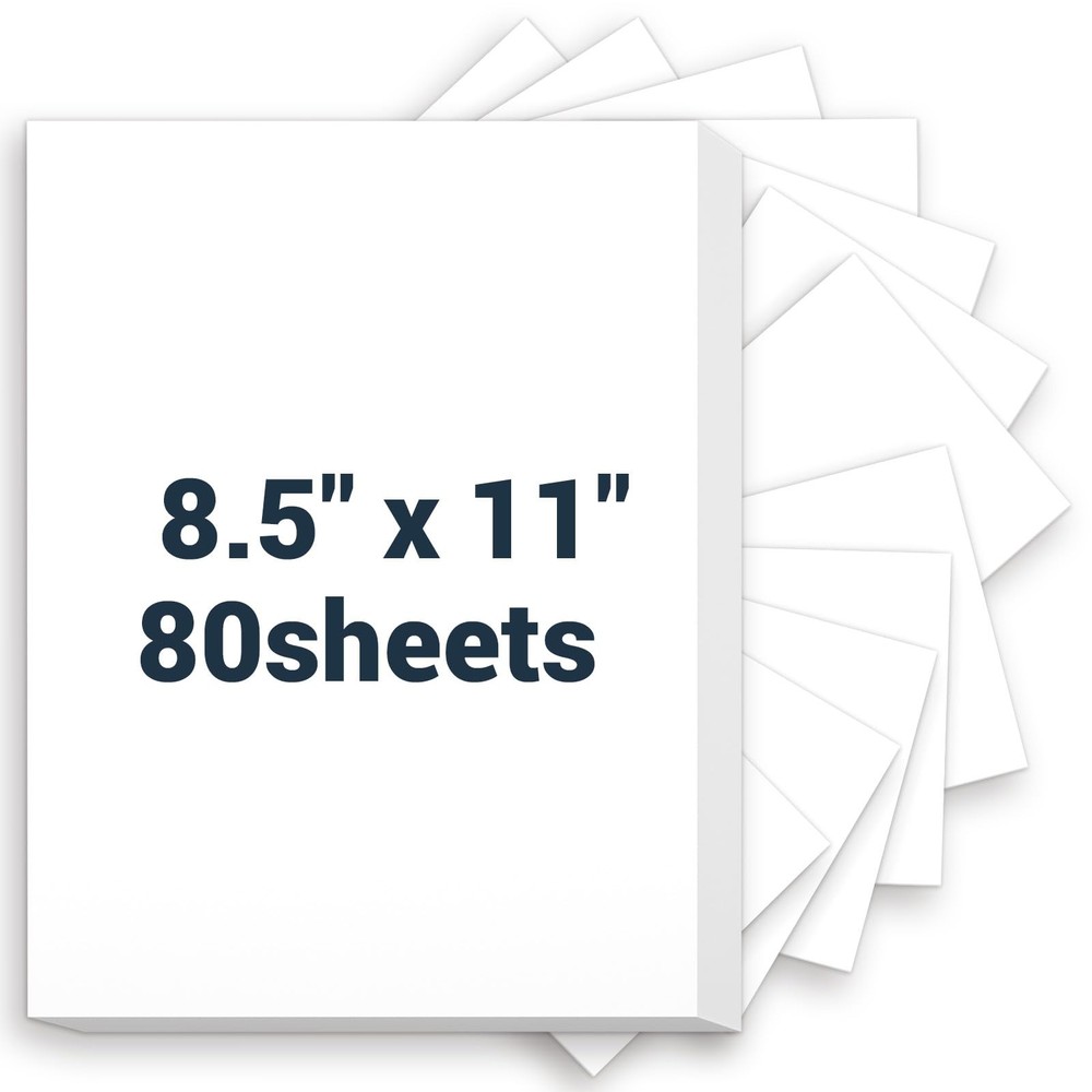 White Cardstock Paper 8.5×11 Inch 80 Sheets 200GSM Thick Printer Card Stock