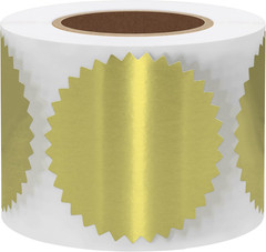 300Pcs 2 Inch Bright Gold Metallic Certificate Sealing Labels with Serrated Edge