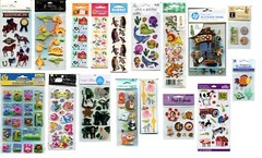 Lot of 17, Animal scrapbook stickers – Horses, Zoo, Farm, Fish, Monkey, Giraffe