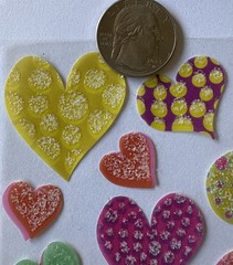 HEART CIRCLES Glitter Stickers(19pc)Sticko…Love…Valentine’s Day…Wedding…Couples…