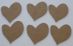 {6} *MiNi DOUBLE LAYER HEART* Bare Chipboard Die Cuts – 1.5″ inch
