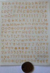 ORANGE ALPHABET Rub-Ons (4-1/4”x5.5”)Letter•Upper/Lower-Case •Number•Card Making