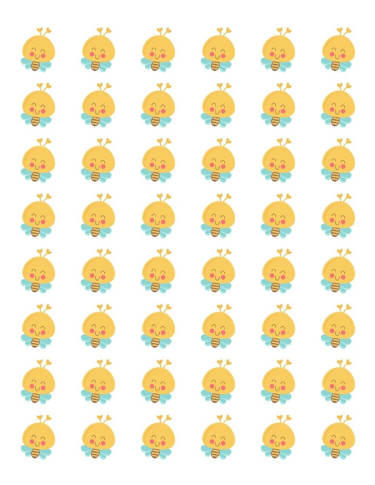 48 CUTE BUMBLE BEE 1 ENVELOPE SEALS LABELS STICKERS 1.2″ ROUND
