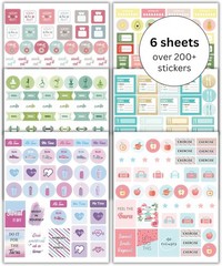 Workout, Fitness & Food Planner Stickers for Adults – Motivational, Aesthetic