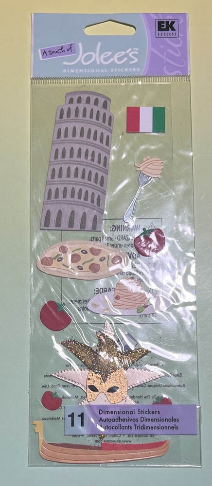 Jolee’s Boutique ITALY 11pcs Dimensional Scrapbooking Stickers RARE
