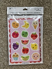 Stickeroni from Hallmark, Puffy Fruit Stickers, Banana Orange Lime Lemon Grape
