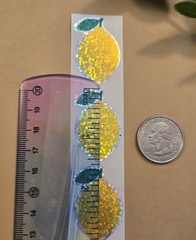 12 Sparkly Lemon Stickers Holographic Lemon Stickers Summer Fruit Stickers