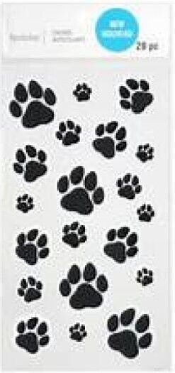 Dog Cat Black Large Paw Prints Family Pet Recollections Stickers Craft