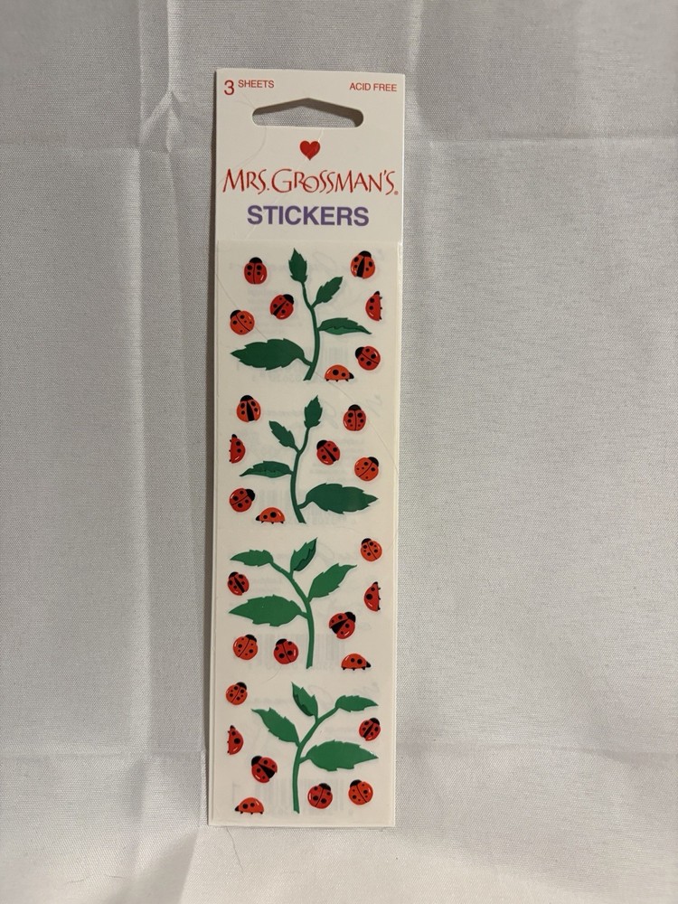 Mrs. Grossman’s Multicolor Ladybug NEW in package 3 Sheets