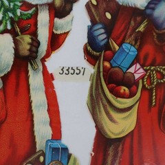 Vintage German Die Cut Santa Claus Scrap Sheet Lithograph Christmas