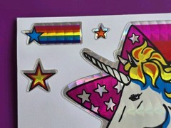 VTG 80s Selectra Rainbow Unicorn Sticker Stars Prism A 1514 HTF Rare