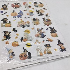 120 Vtg Ruth Morehead Current Teenie Halloweenies Halloween Stickers 3 Sheets